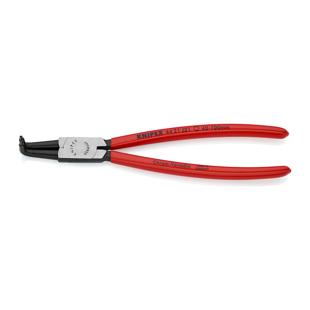 Knipex 44 21 J31 - Kliešte na poistné krúžky pre vnútorné poistné krúžky vo vŕtaných otvoroch poplastované čierne atramentované 215 mm