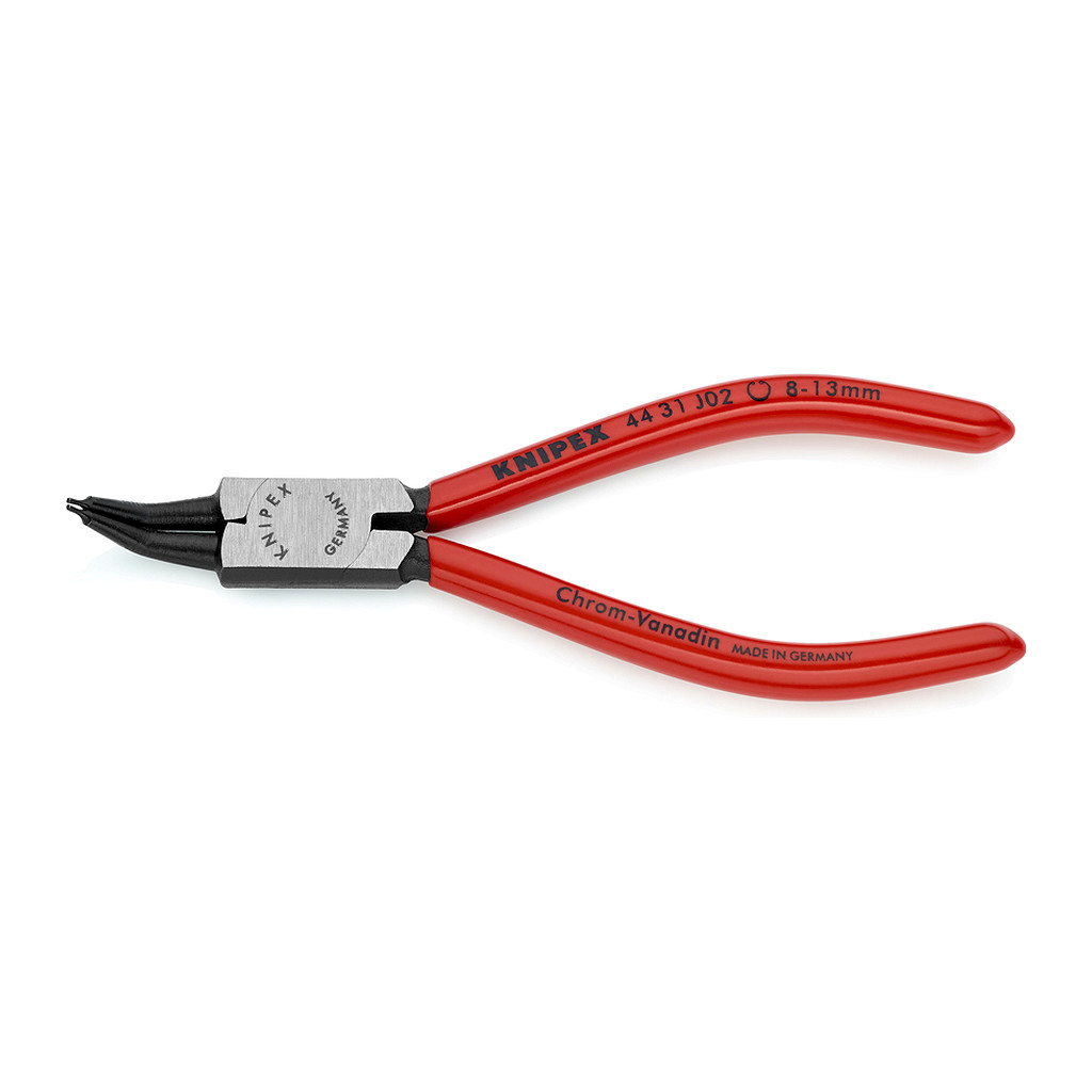 Knipex 44 31 J02 - Kliešte na poistné krúžky pre vnútorné poistné krúžky vo vŕtaných otvoroch 45° ohyb poplastované čierne atramentované 140 mm