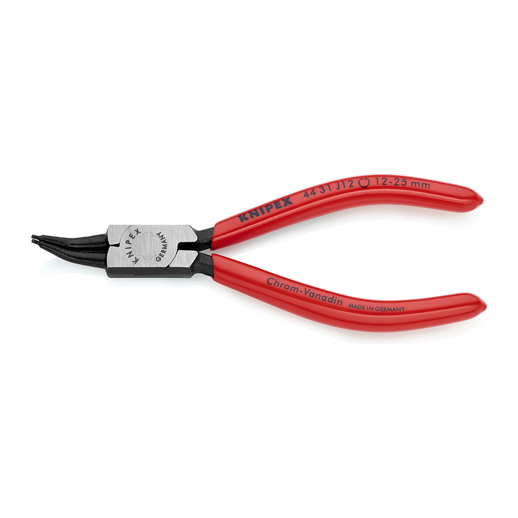 Knipex 44 31 J12 - Kliešte na poistné krúžky pre vnútorné poistné krúžky vo vŕtaných otvoroch 45° ohyb poplastované čierne atramentované 140 mm