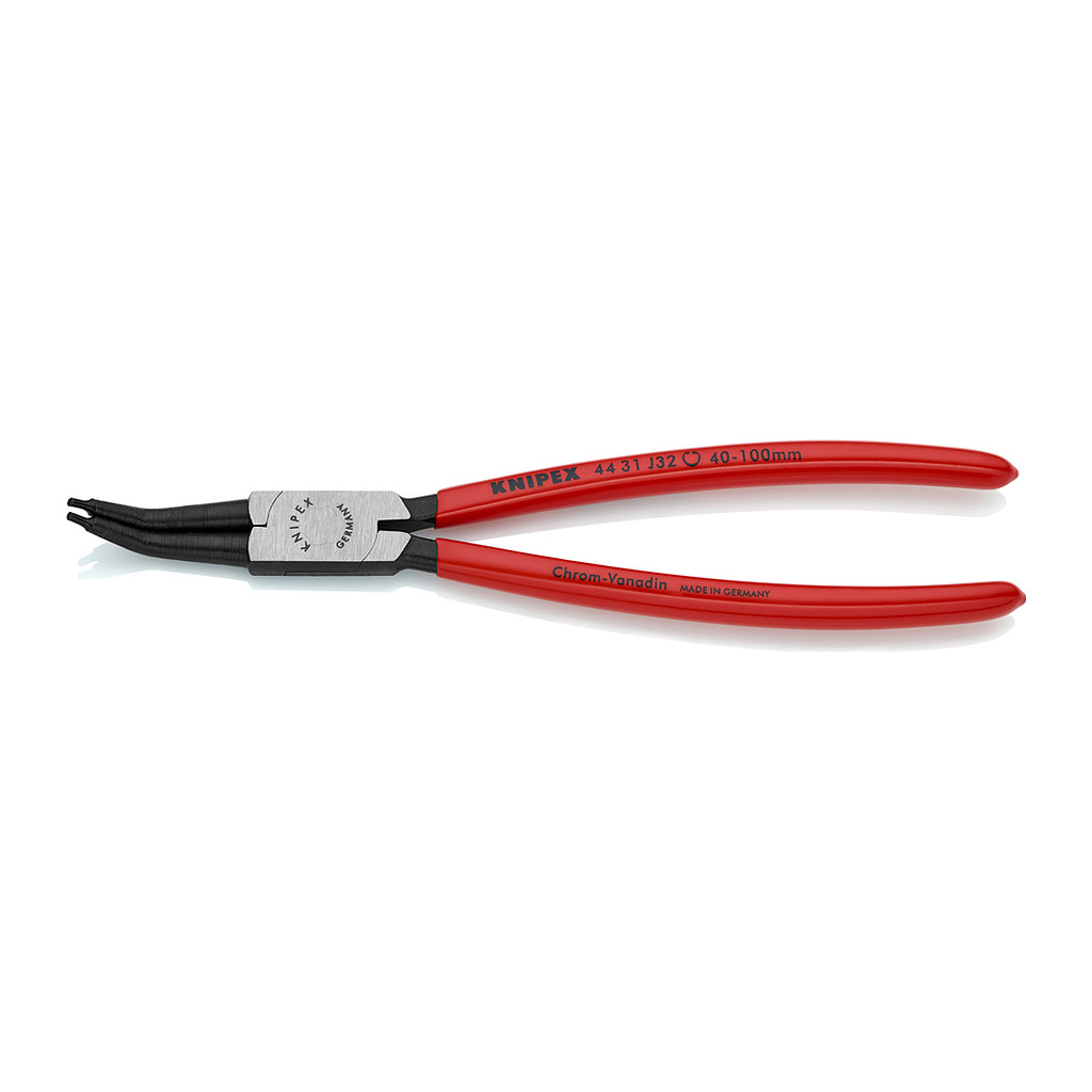 Knipex 44 31 J32 - Kliešte na poistné krúžky pre vnútorné poistné krúžky vo vŕtaných otvoroch 45° ohyb poplastované čierne atramentované 225 mm