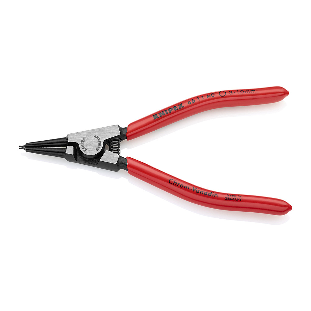 Knipex 46 11 A0 - Kliešte na poistné krúžky pre vonkajšie poistné krúžky na hriadeľoch poplastované čierne atramentované 140 mm