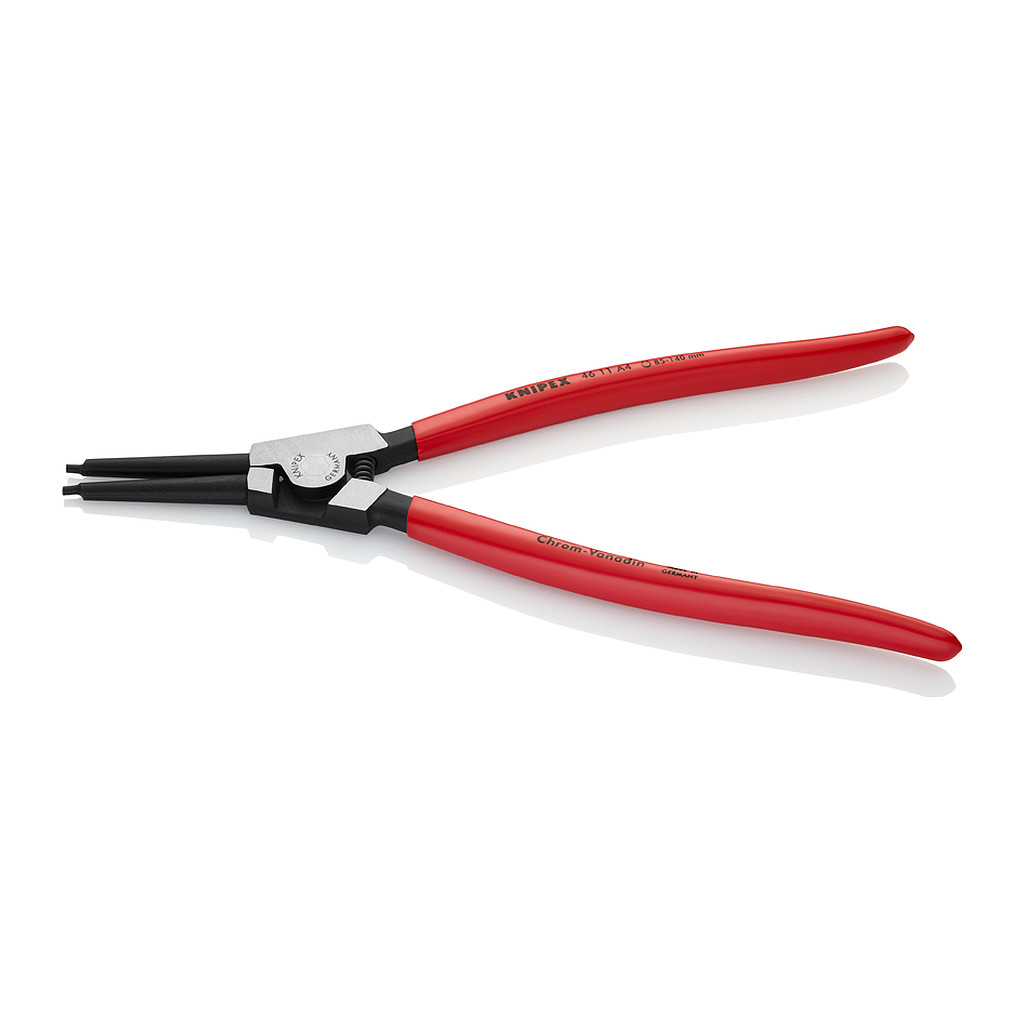 Knipex 46 11 A4 - Kliešte na poistné krúžky pre vonkajšie poistné krúžky na hriadeľoch poplastované čierne atramentované 320 mm