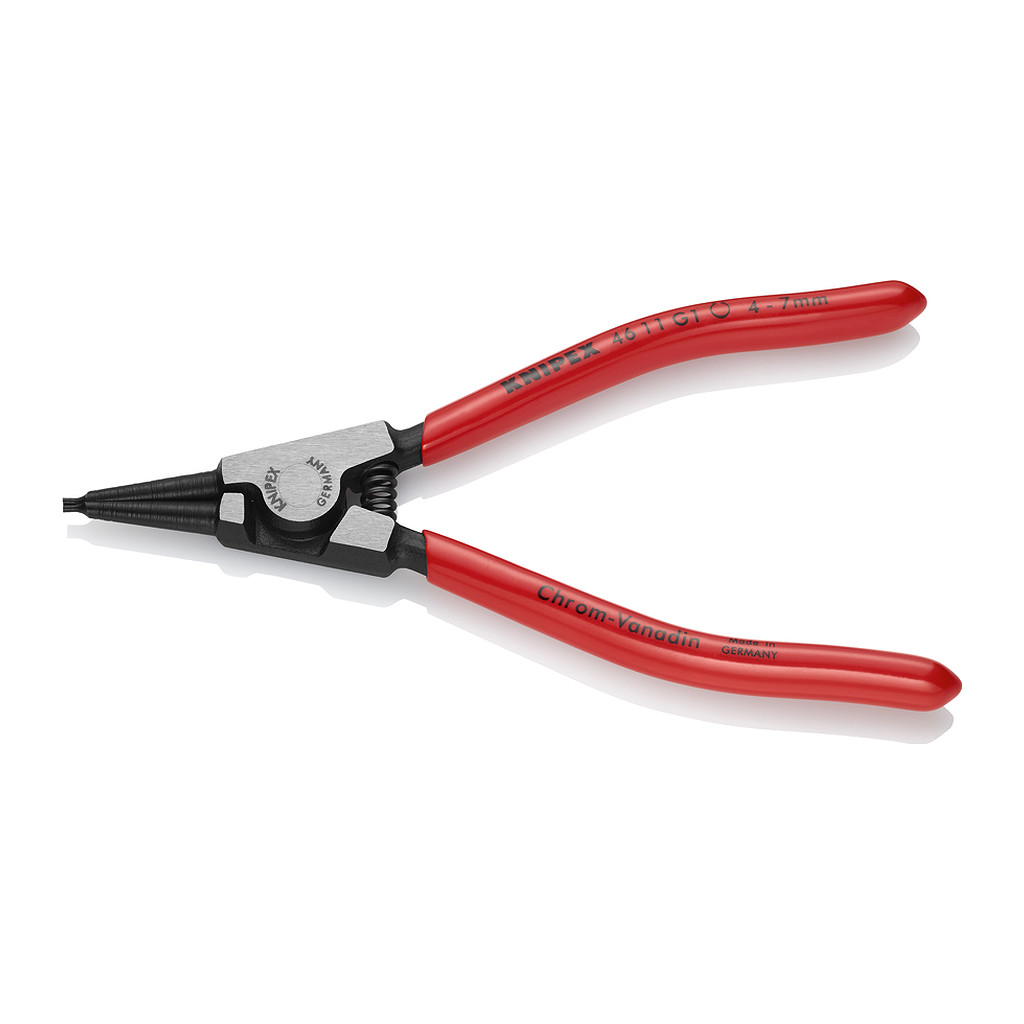 Knipex 46 11 G1 - Kliešte na poistné krúžky na uchopenie krúžkov na hriadeľoch poplastované čierne atramentované 140 mm