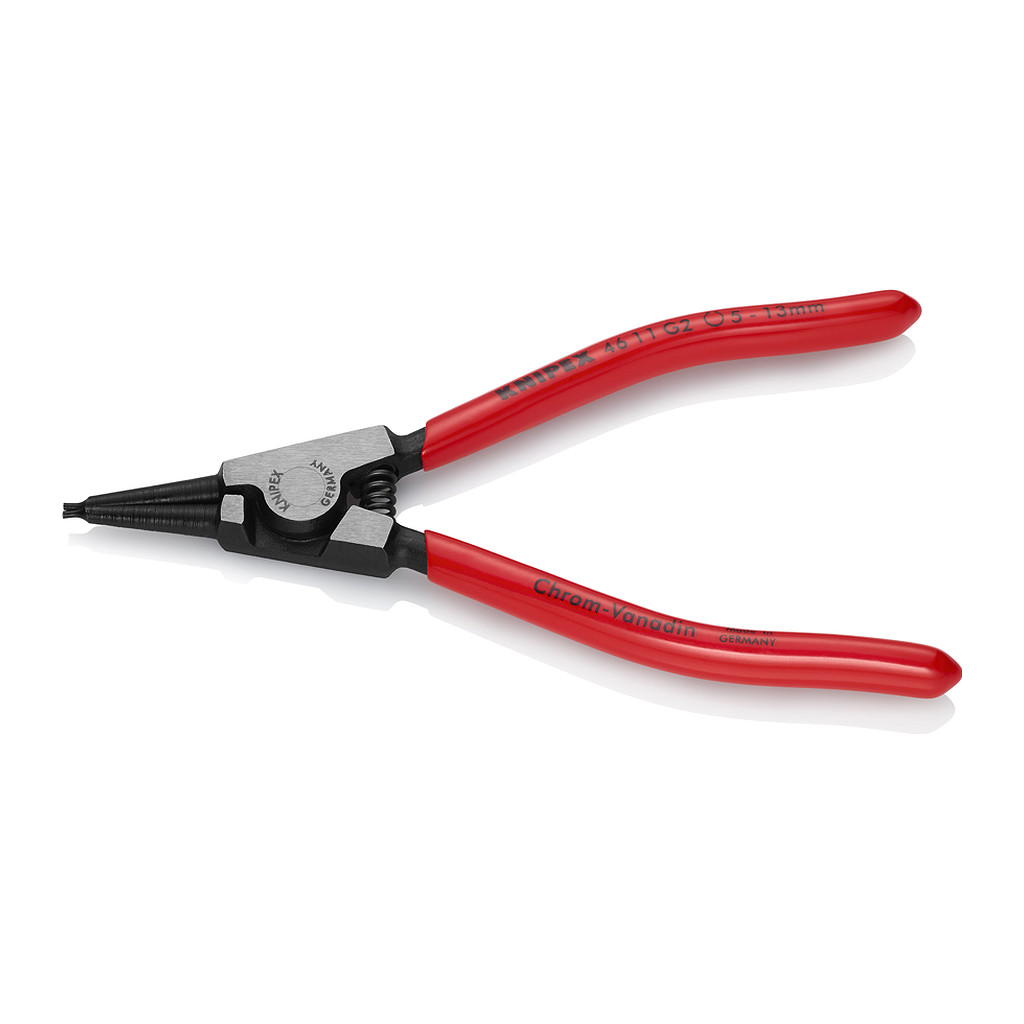 Knipex 46 11 G2 - Kliešte na poistné krúžky na uchopenie krúžkov na hriadeľoch poplastované čierne atramentované 140 mm