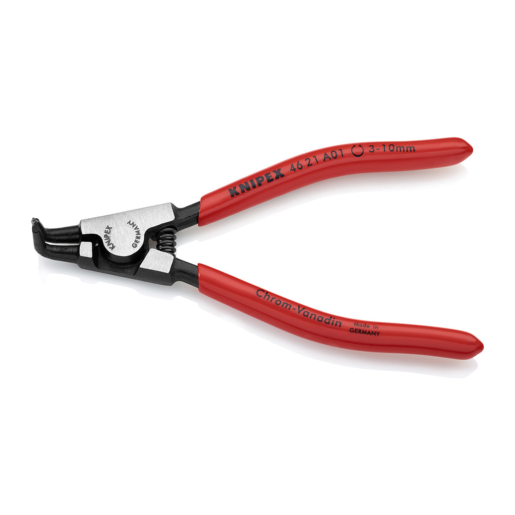 Knipex 46 21 A01 - Kliešte na poistné krúžky pre vonkajšie poistné krúžky na hriadeľoch poplastované čierne atramentované 125 mm