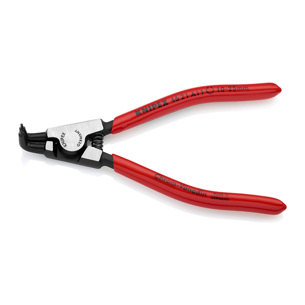 Knipex 46 21 A11 - Kliešte na poistné krúžky pre vonkajšie poistné krúžky na hriadeľoch poplastované čierne atramentované 125 mm