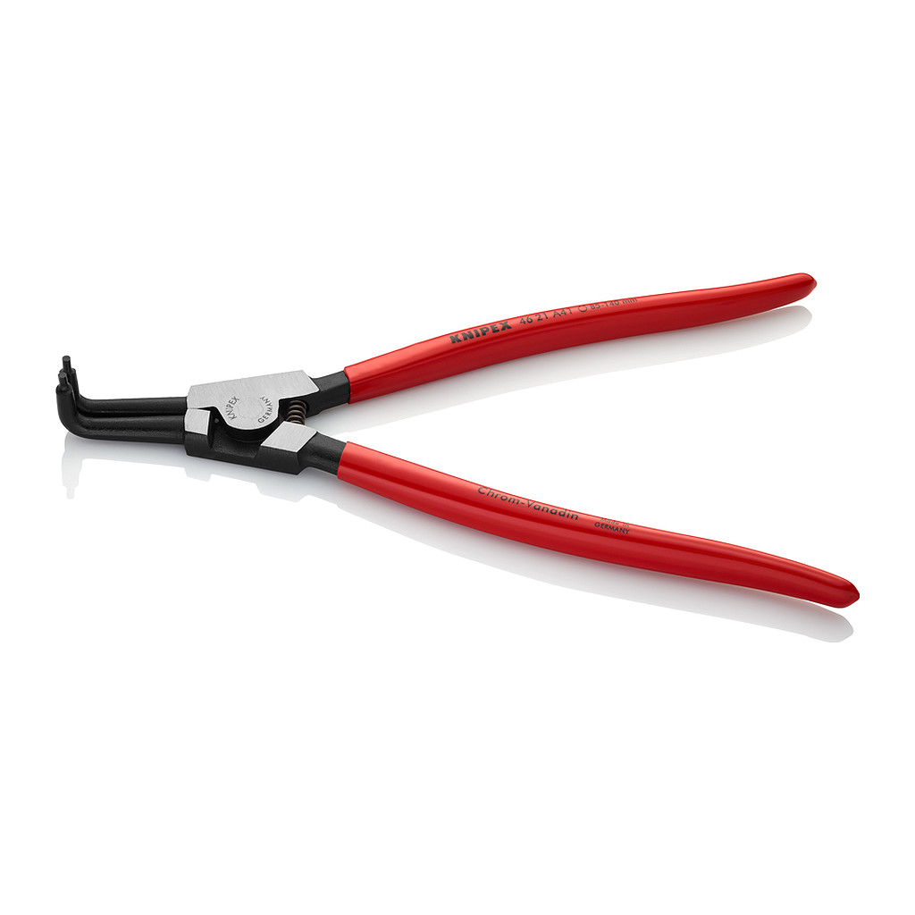 Knipex 46 21 A41 - Kliešte na poistné krúžky pre vonkajšie poistné krúžky na hriadeľoch poplastované čierne atramentované 300 mm