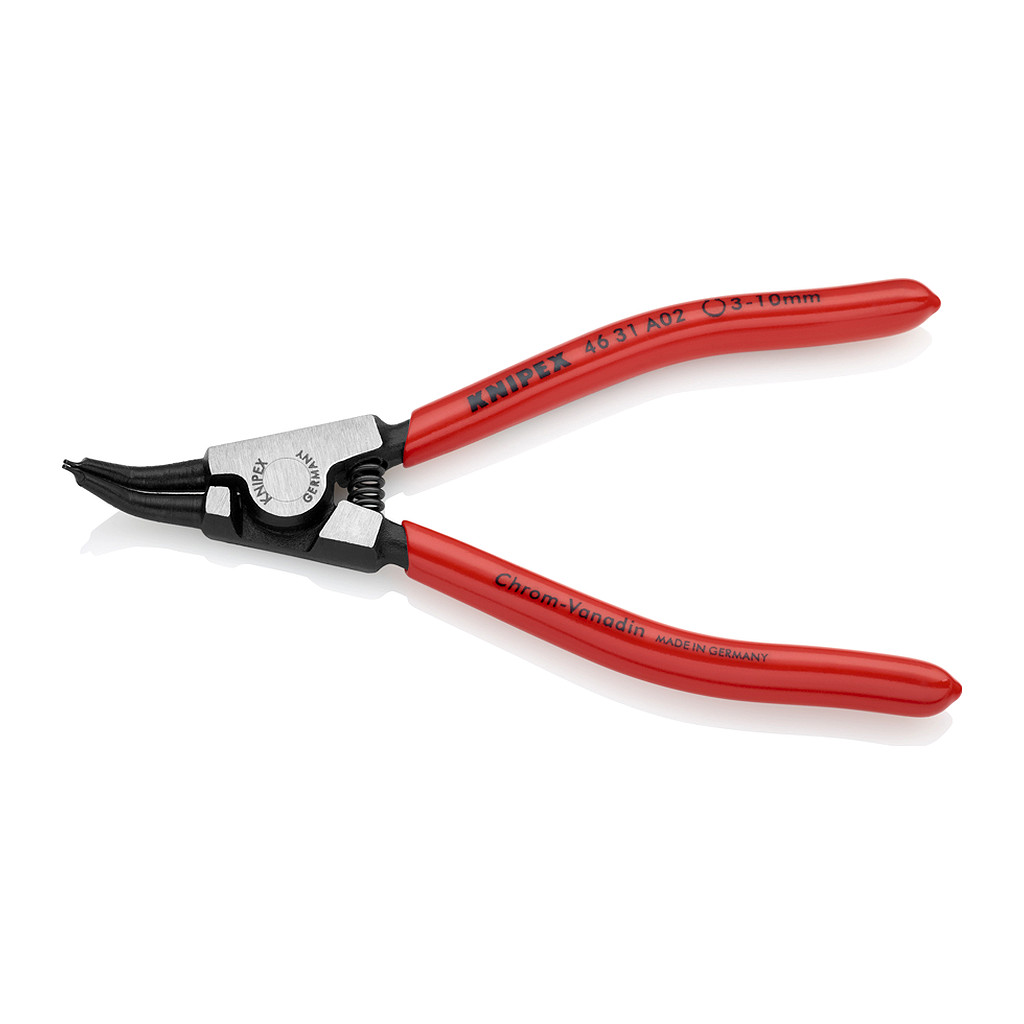 Knipex 46 31 A02 - Kliešte na poistné krúžky pre vonkajšie poistné krúžky na hriadeľoch 45° ohyb poplastované čierne atramentované 130 mm