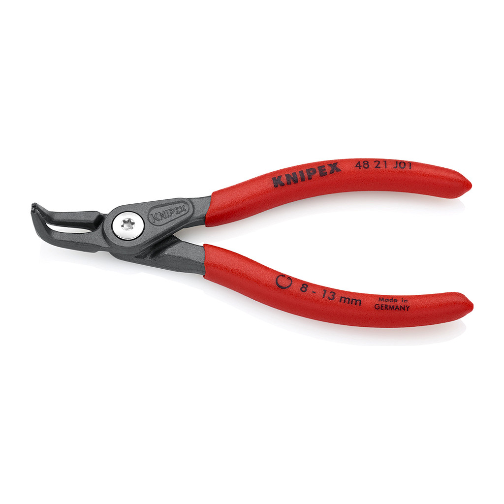 Knipex 48 21 J01 - Presné kliešte na poistné krúžky pre vnútorné poistné krúžky vo vŕtaných otvoroch s protišmykovým plastovým povrchom šedá atramentizovaná 130 mm