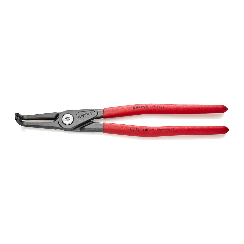 Knipex 48 21 J41 - Presné kliešte na poistné krúžky pre vnútorné poistné krúžky vo vŕtaných otvoroch s protišmykovým plastovým povrchom šedá atramentizovaná 305 mm