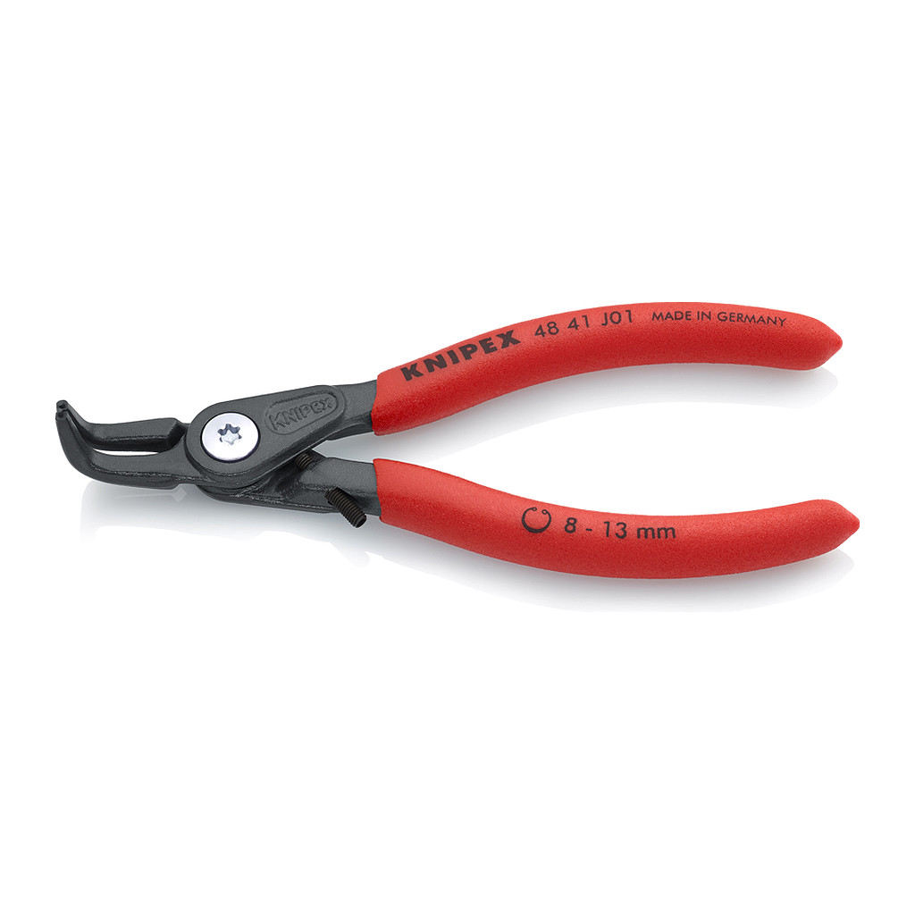 Knipex 48 41 J01 - Presné kliešte na poistné krúžky pre vnútorné poistné krúžky vo vŕtaných otvoroch s protišmykovým plastovým povrchom šedá atramentizovaná 130 mm