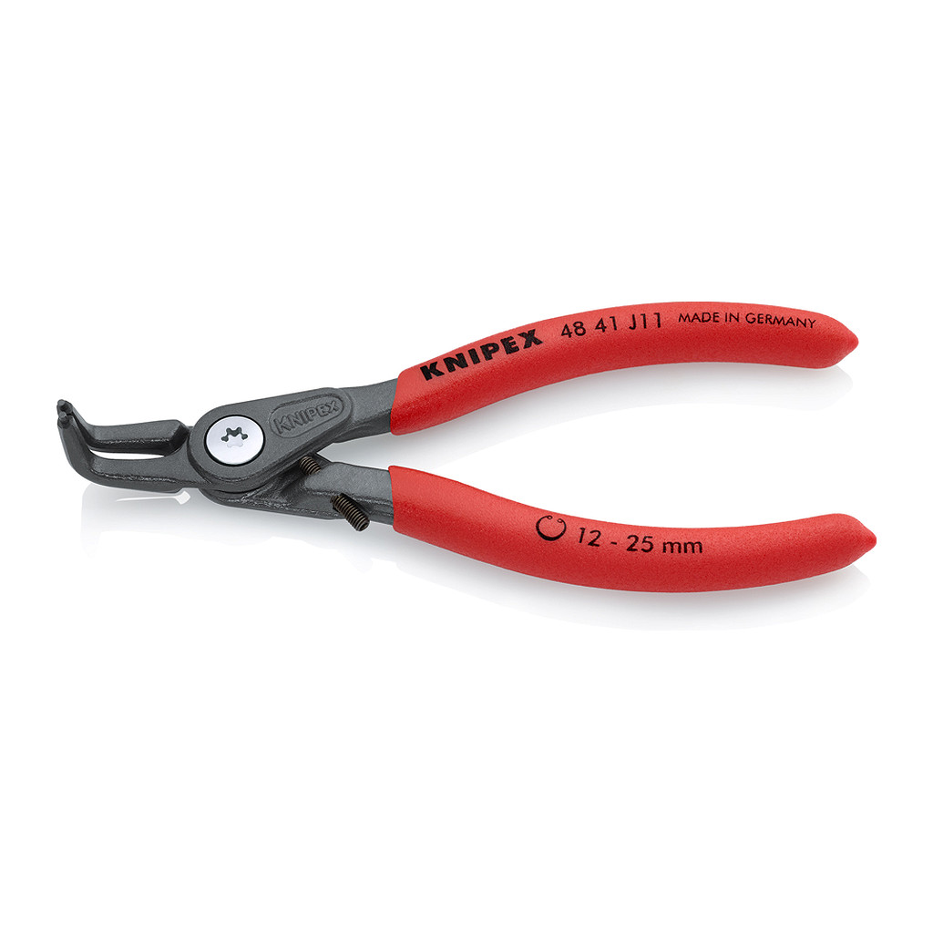 Knipex 48 41 J11 - Presné kliešte na poistné krúžky pre vnútorné poistné krúžky vo vŕtaných otvoroch s protišmykovým plastovým povrchom šedá atramentizovaná 130 mm