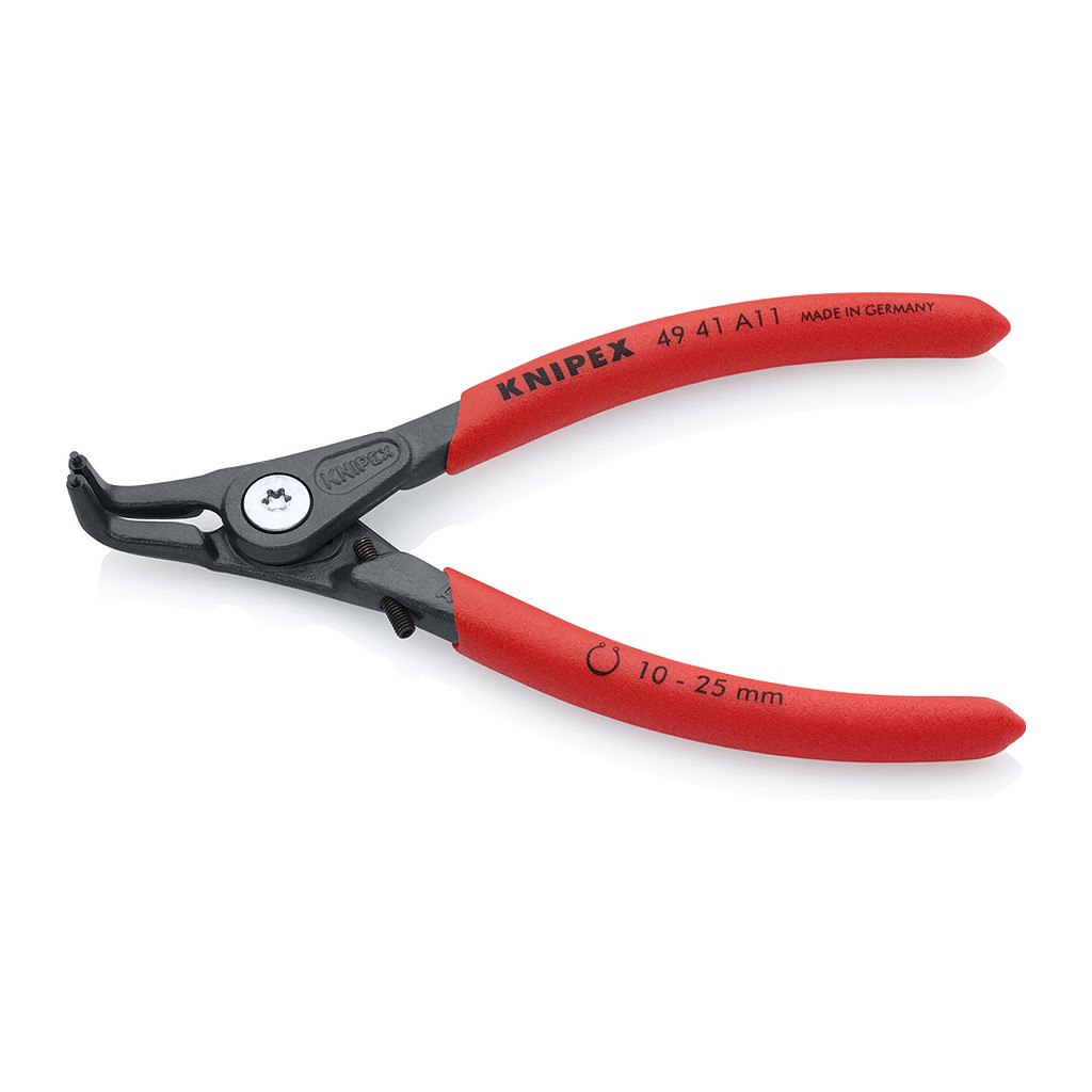 Knipex 49 41 A11 - Presné kliešte na poistné krúžky pre vonkajšie poistné krúžky na hriadeľoch s protišmykovým plastovým povrchom šedá atramentizovaná 130 mm