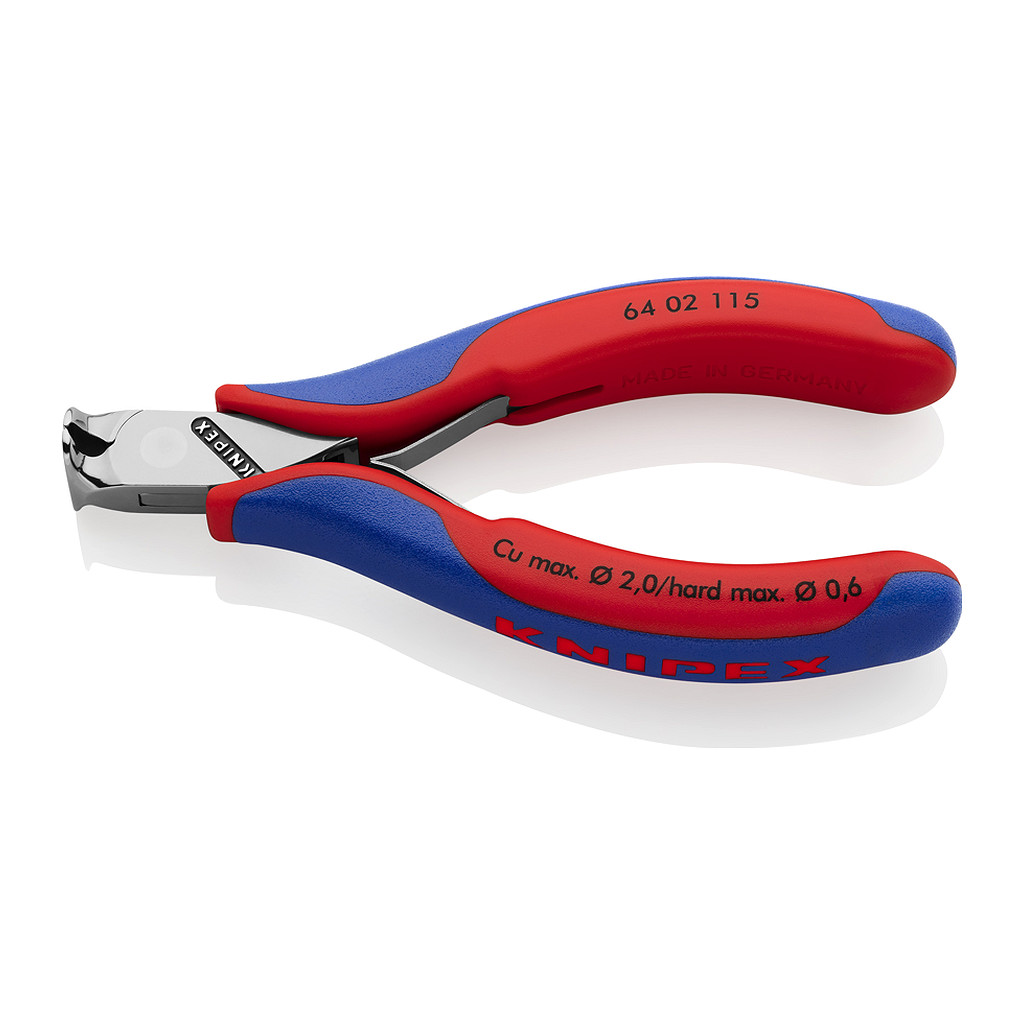 Knipex 64 02 115 - Čelné cvikacie kliešte pre elektroniku s multi-komponentnými úchopmi 115 mm