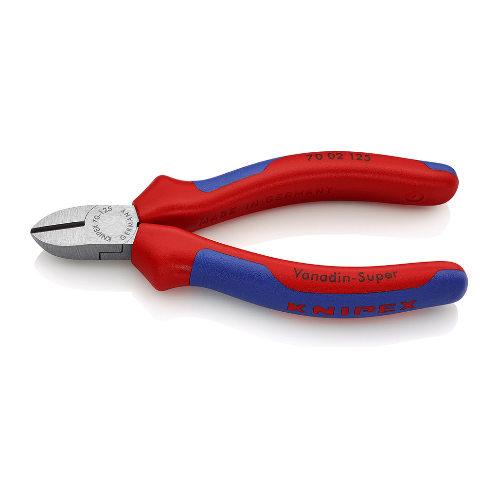 Knipex 70 02 125 - Bočné cvikacie kliešte s multi-komponentnými úchopmi čierne atramentované 125 mm