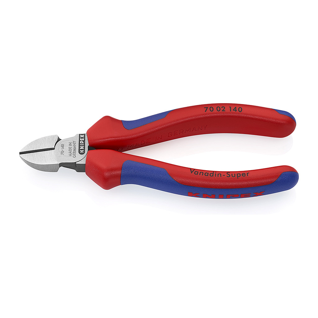 Knipex 70 02 140 - Bočné cvikacie kliešte s multi-komponentnými úchopmi čierne atramentované 140 mm