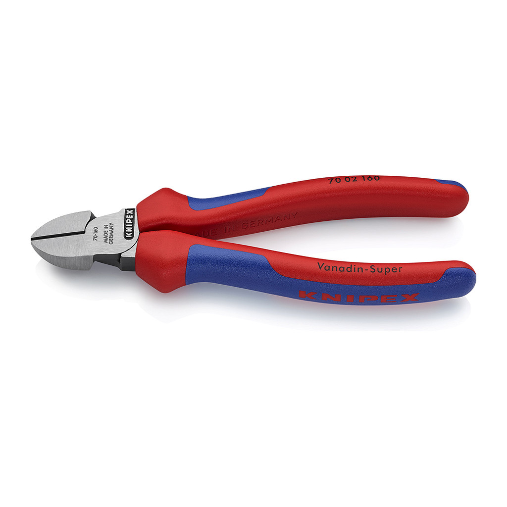 Knipex 70 02 160 - Bočné cvikacie kliešte s multi-komponentnými úchopmi čierne atramentované 160 mm