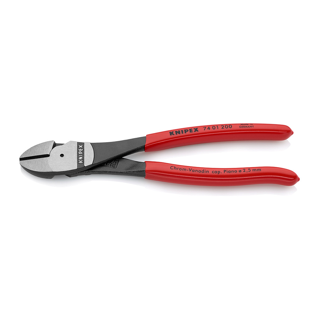 Knipex 74 01 200 - Bočné cvikacie kliešte s veľkou pákovou silou poplastované čierne atramentované 200 mm