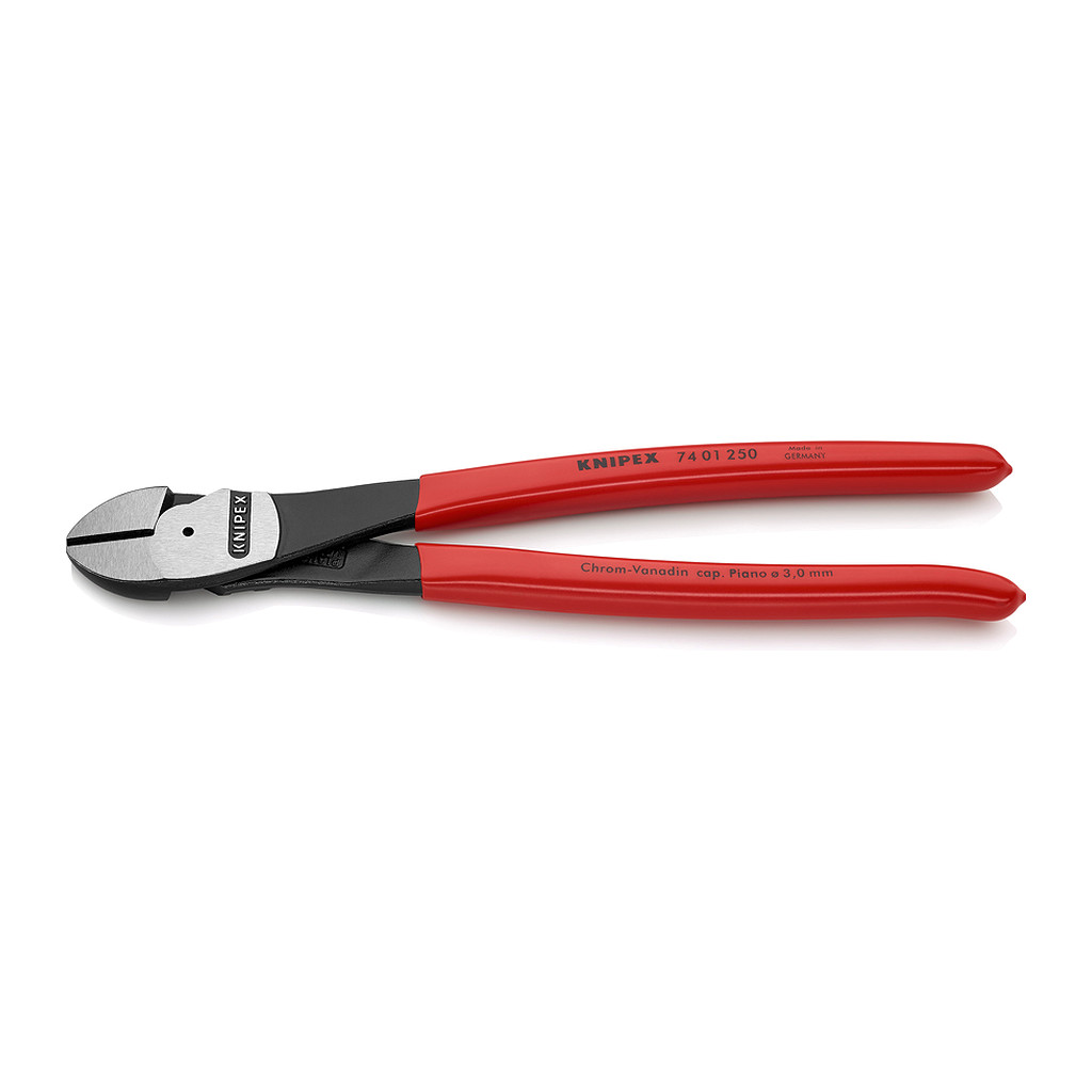 Knipex 74 01 250 - Bočné cvikacie kliešte s veľkou pákovou silou poplastované čierne atramentované 250 mm