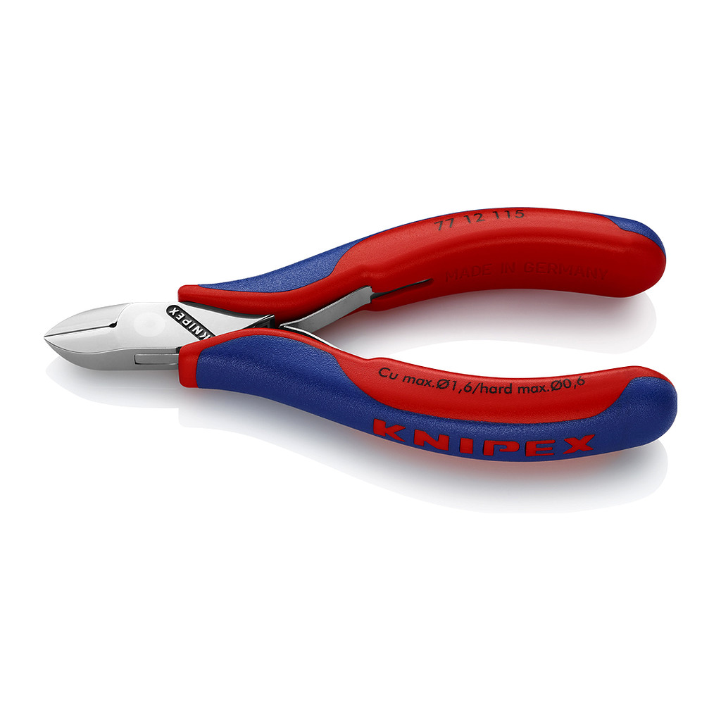 Knipex 77 12 115 - bočné cvikacie kliešte pre elektroniku s multi-komponentnými úchopmi 115 mm