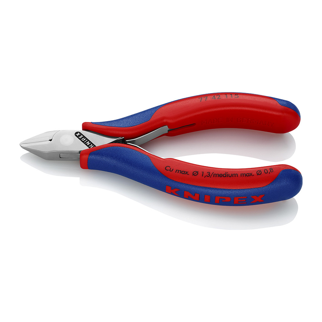 Knipex 77 42 115 - bočné cvikacie kliešte pre elektroniku s multi-komponentnými úchopmi 115 mm