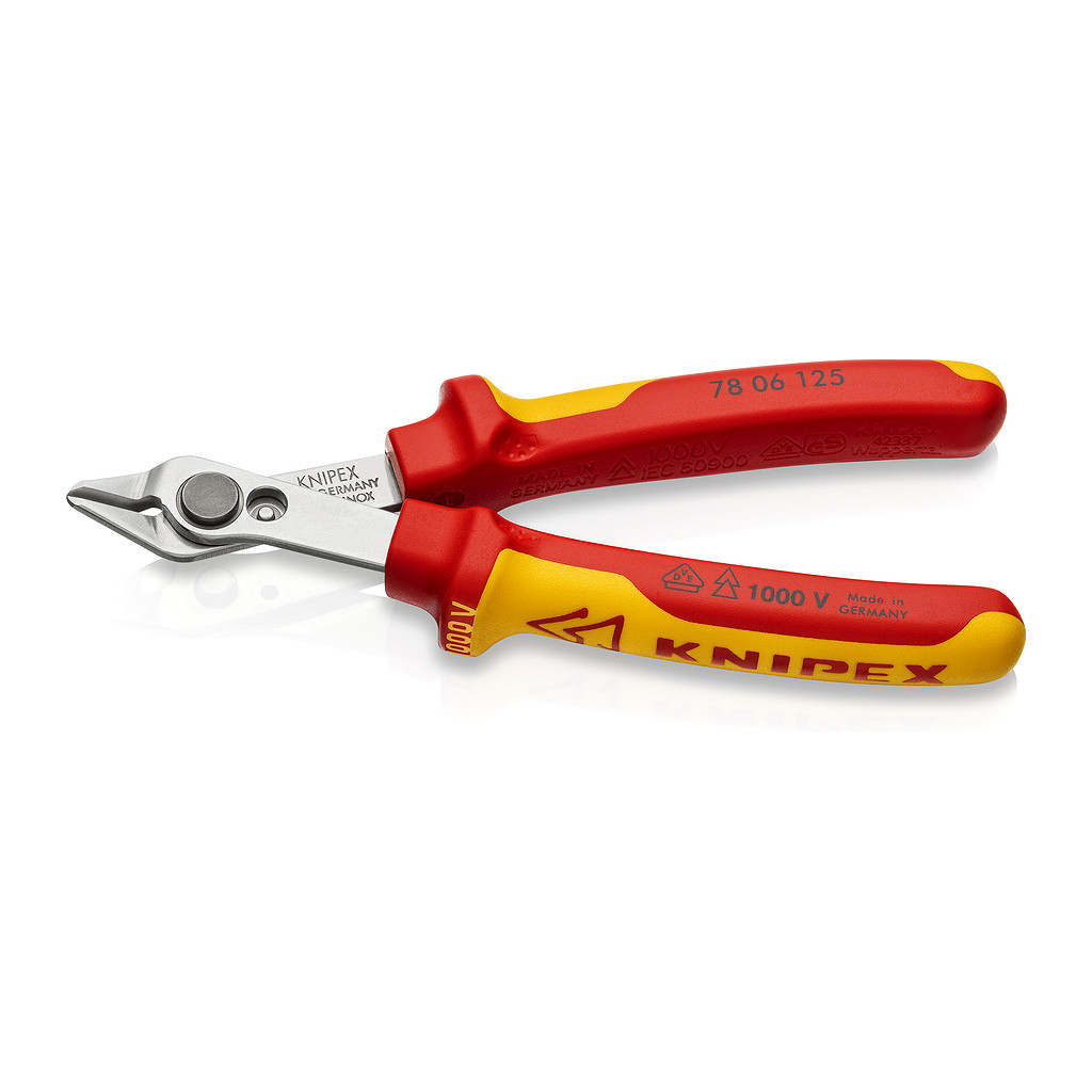 Knipex 78 06 125 - Electronic Super Knips® VDE izolované s multi-komponentnými rukoväťami, VDE testované 125 mm