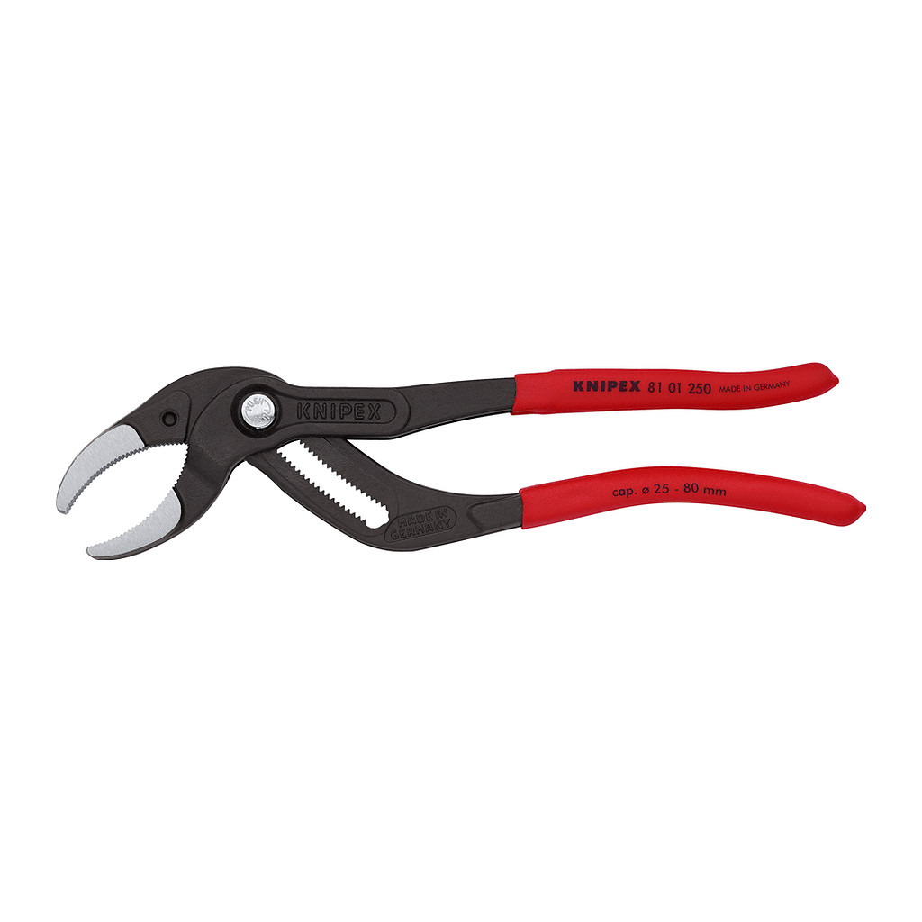 Knipex 81 01 250 - Kliešte na sifóny a konektory s protišmykovým plastovým povrchom čierne atramentované 250 mm