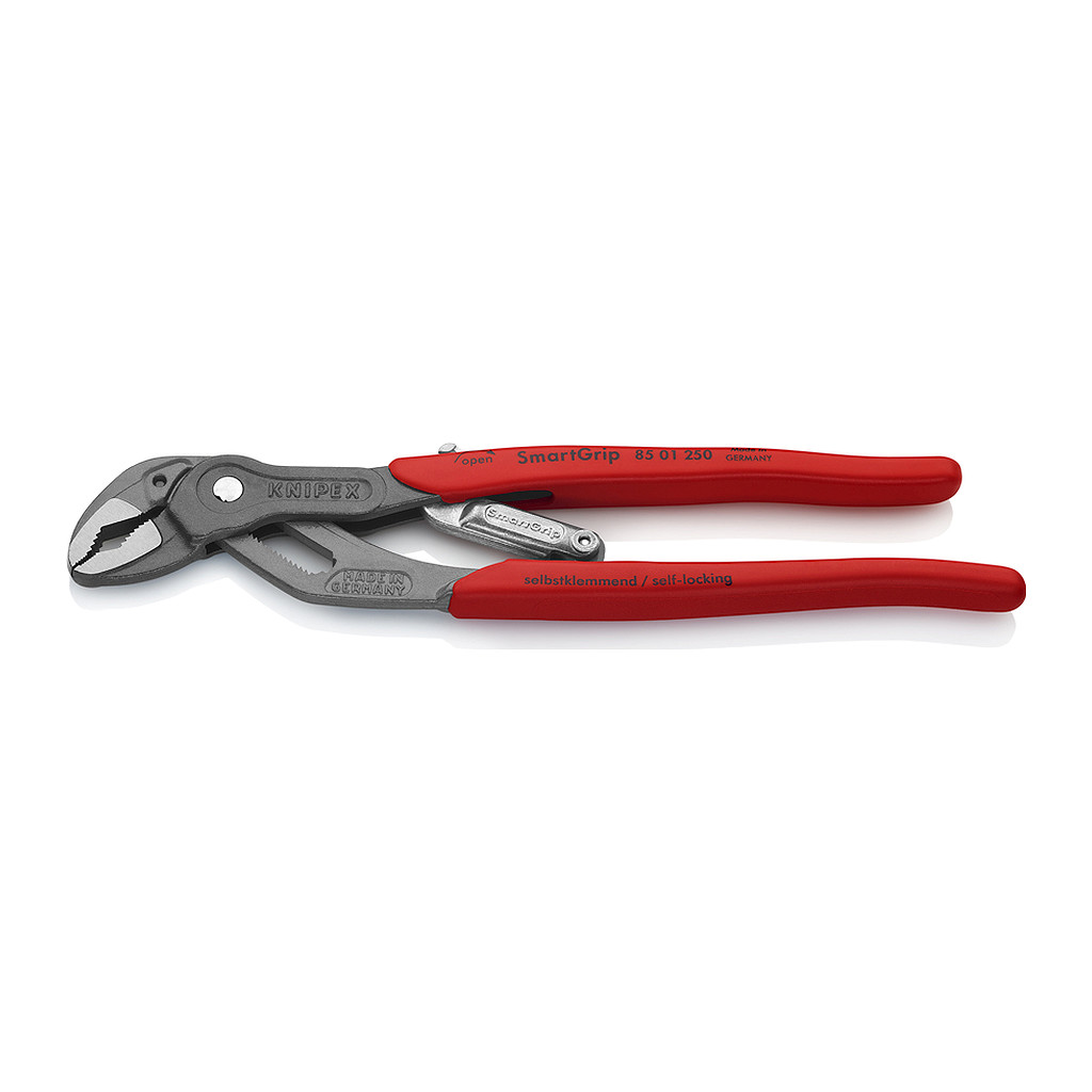 Knipex 85 01 250 - SmartGrip® Kliešte na vodné čerpadlá s automatickým nastavením s protišmykovým plastovým povrchom šedá atramentizovaná 250 mm