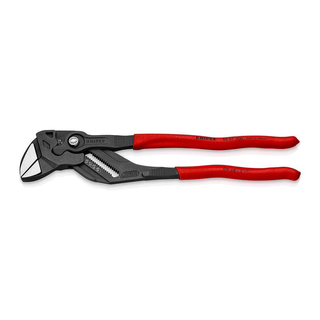 Knipex 86 01 300 - Kliešťové kľúče Kliešte a kľúč v jednom náradí s protišmykovým plastovým povrchom šedá atramentizovaná 300 mm