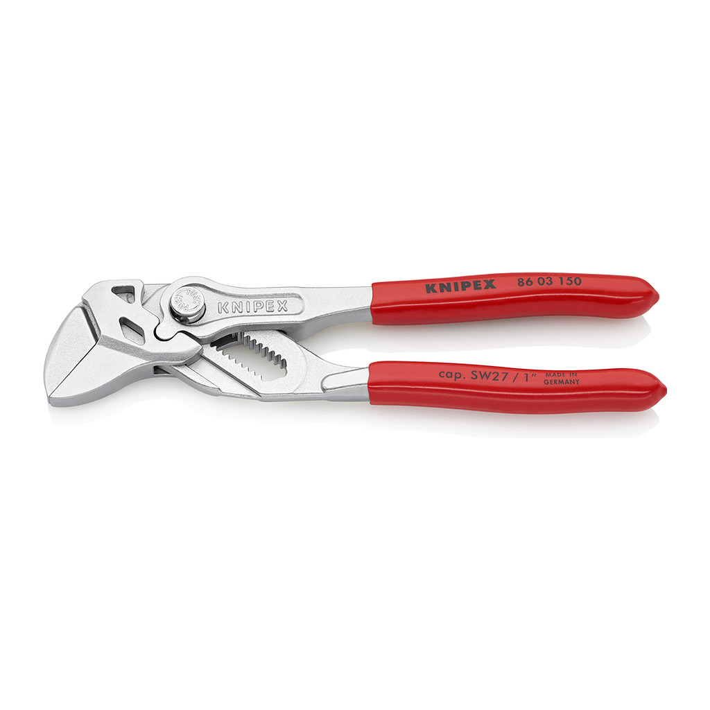 Knipex 86 03 150 - Kliešťové kľúče Kliešte a kľúč v jednom náradí poplastované pochrómované 150 mm