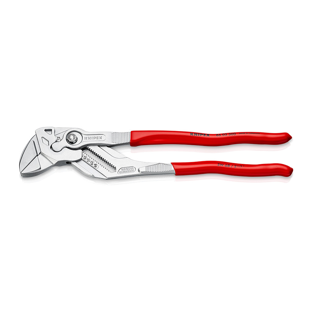 Knipex 86 03 300 - Kliešťové kľúče Kliešte a kľúč v jednom náradí poplastované pochrómované 300 mm