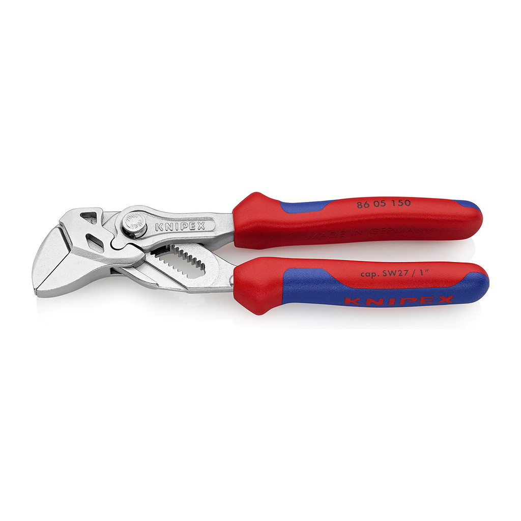 Knipex 86 05 150 - Kliešťové kľúče Kliešte a kľúč v jednom náradí s multi-komponentnými úchopmi pochrómované 150 mm