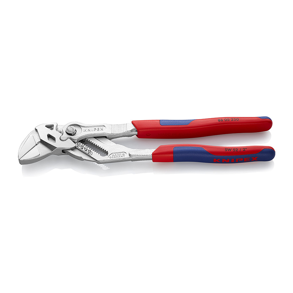 Knipex 86 05 250 - Kliešťové kľúče Kliešte a kľúč v jednom náradí s multi-komponentnými úchopmi pochrómované 250 mm