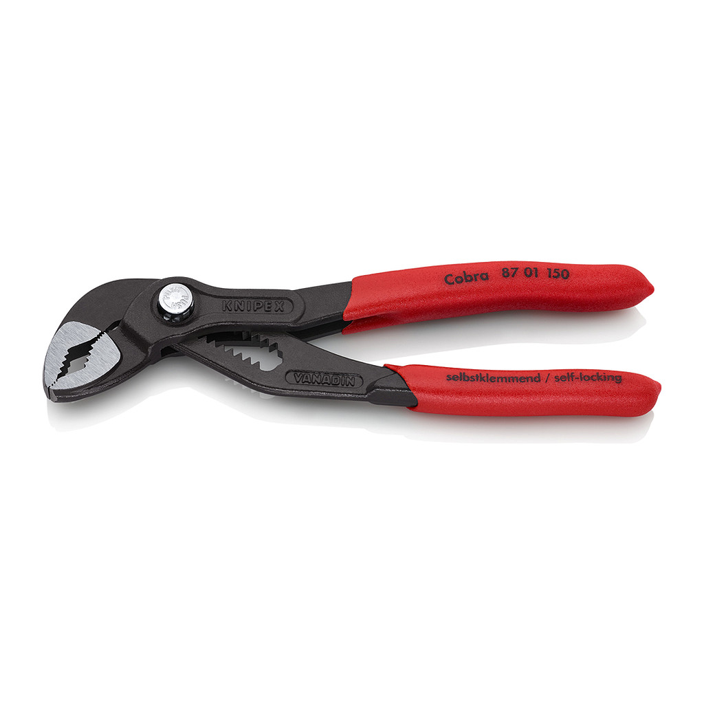 Knipex 87 01 150 - Cobra® Hightech kliešte na vodné čerpadlá s protišmykovým plastovým povrchom šedá atramentizovaná 150 mm