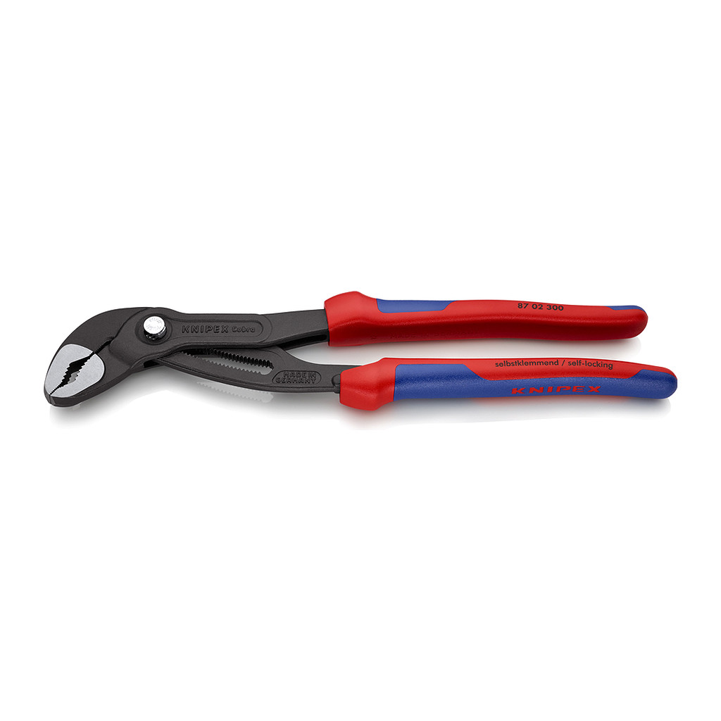 Knipex 87 02 300 - Cobra® Hightech kliešte na vodné čerpadlá s multi-komponentnými úchopmi šedá atramentizovaná 300 mm