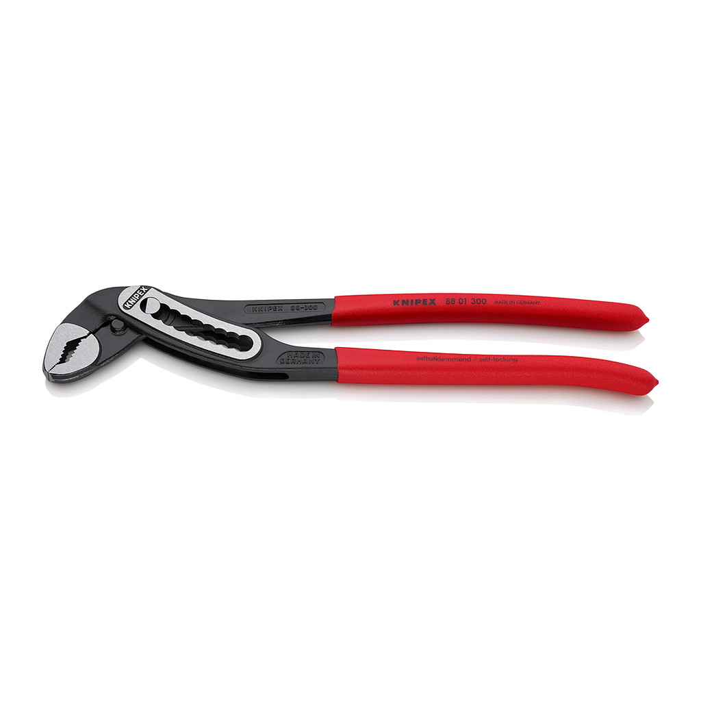 Knipex 88 01 300 - Alligator® Kliešte na vodné čerpadlá s protišmykovým plastovým povrchom čierne atramentované 300 mm