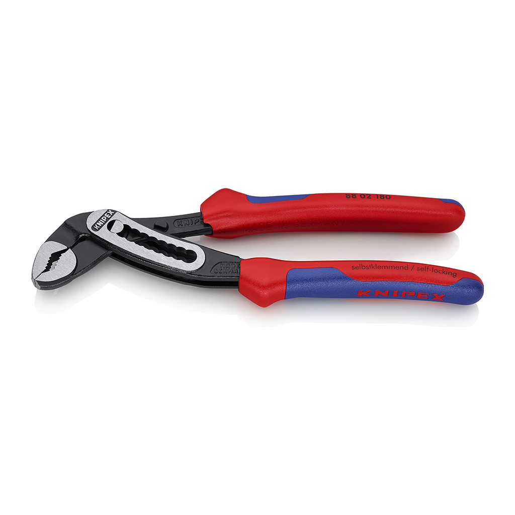 Knipex 88 02 180 - Alligator® Kliešte na vodné čerpadlá s multi-komponentnými úchopmi čierne atramentované 180 mm