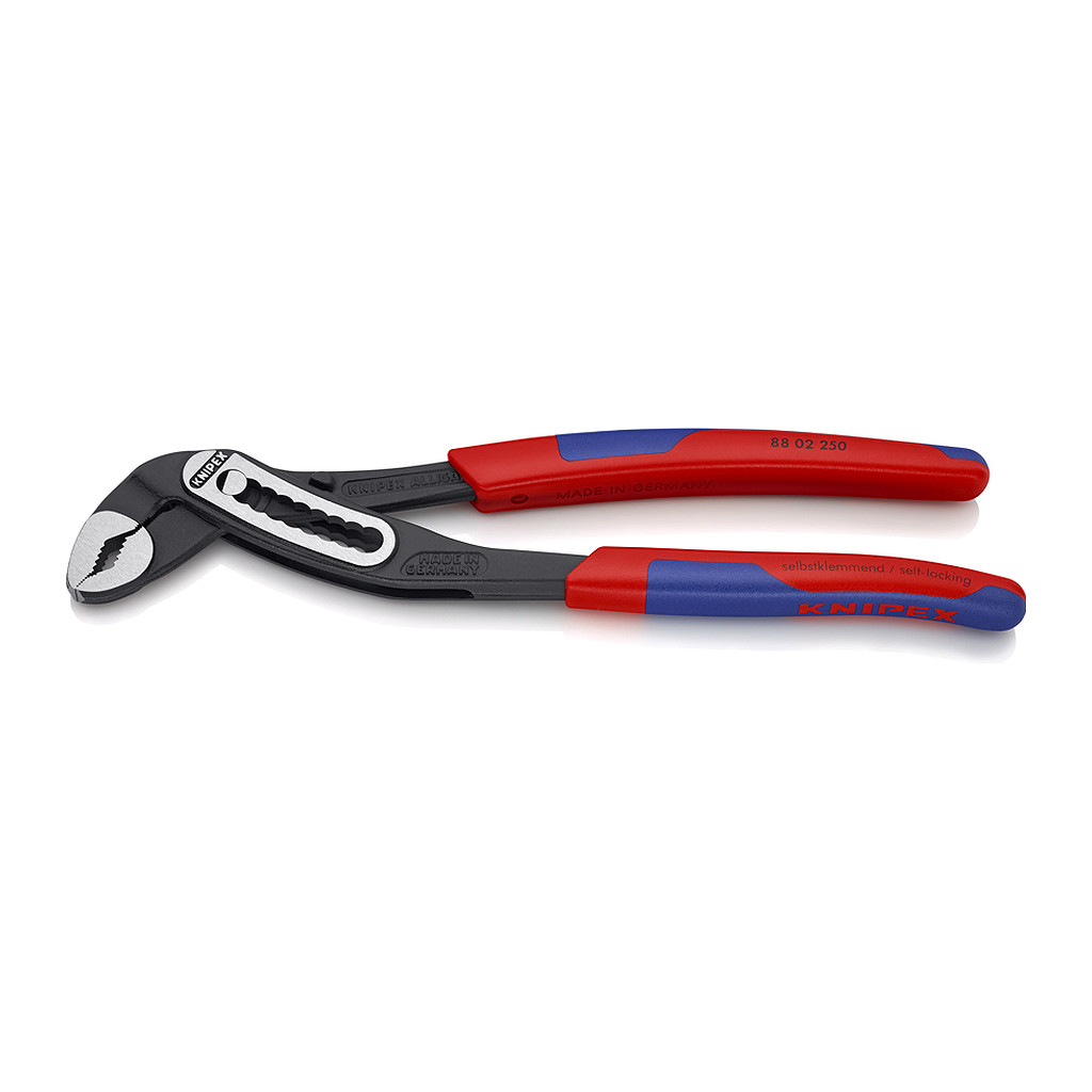 Knipex 88 02 250 - Alligator® Kliešte na vodné čerpadlá so štíhlymi multi-komponentnými úchopmi čierne atramentované 250 mm