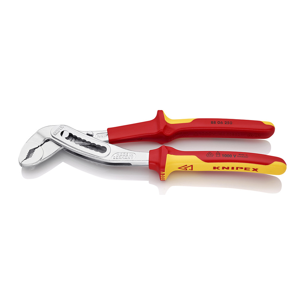 Knipex 88 06 250 - Alligator® Kliešte na vodné čerpadlá izolované s multi-komponentnými rukoväťami, VDE testované pochrómované 250 mm