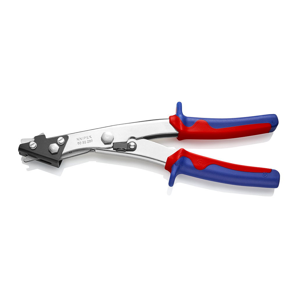 Knipex 90 55 280 - Vystrihovač plechu s multi-komponentnými úchopmi poniklované 280 mm