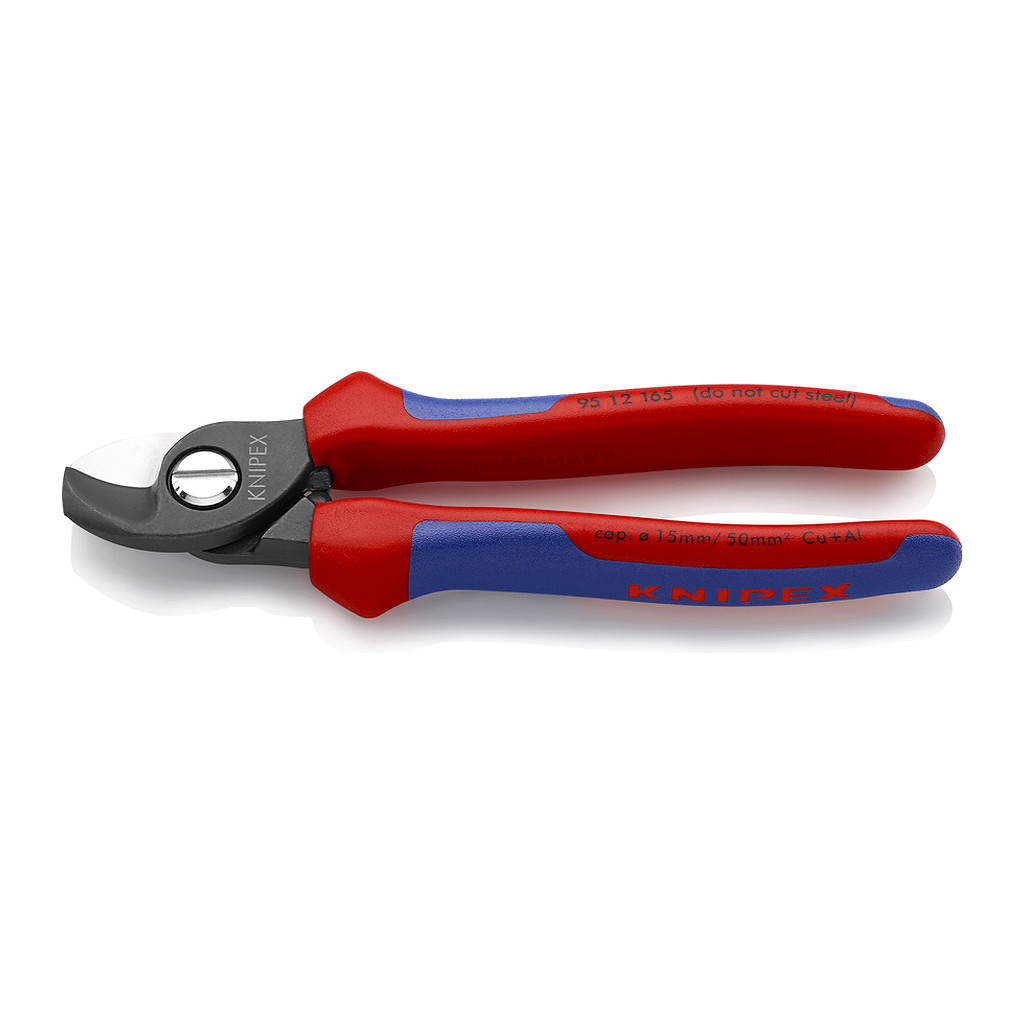 Knipex 95 12 165 - Nožnice na káble s multi-komponentnými úchopmi leštené 165 mm