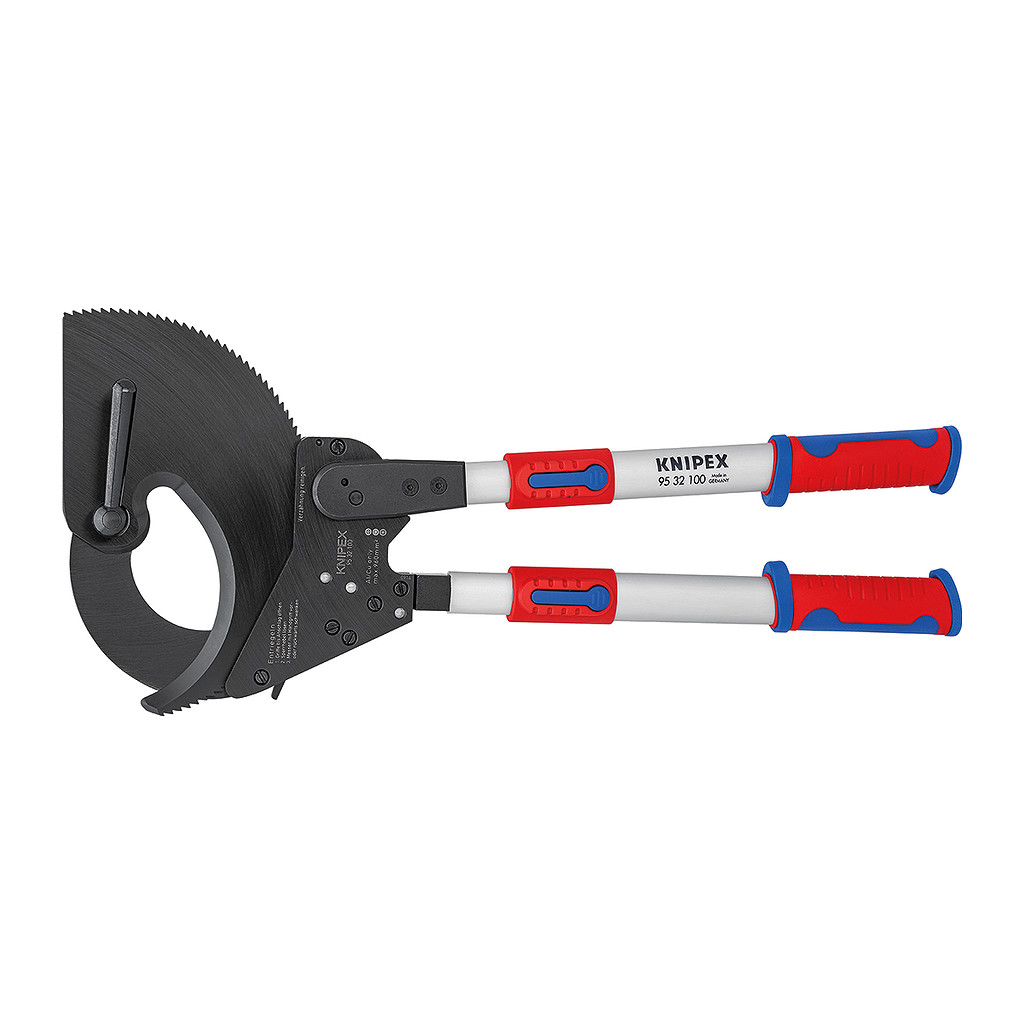 Knipex 95 32 100 - Kliešte na káble (račňový mechanizmus) s teleskopickými rukoväťami s multi-komponentnými úchopmi 680 mm