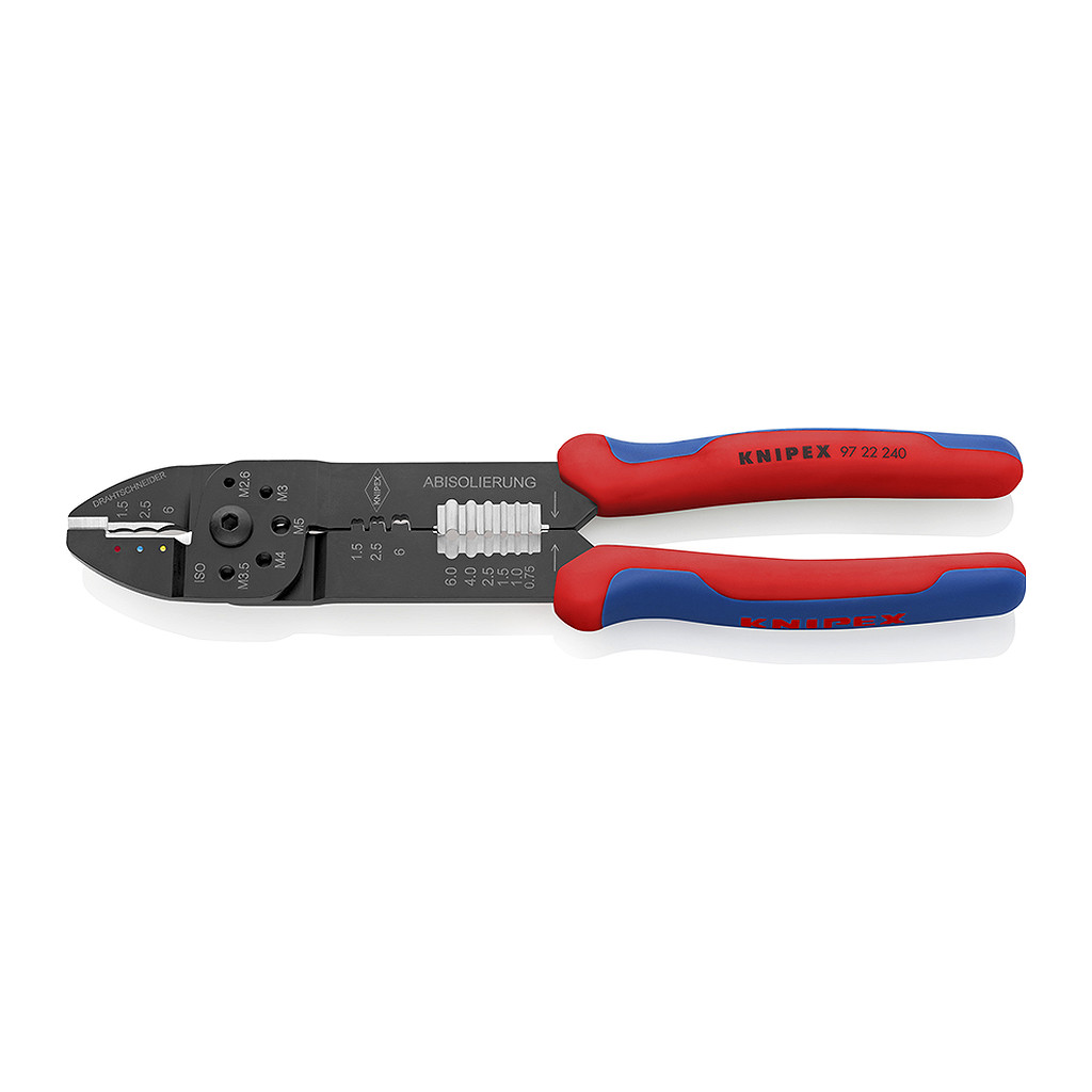 Knipex 97 22 240 - Lisovacie kliešte s multi-komponentnými úchopmi čierne lakované 240 mm