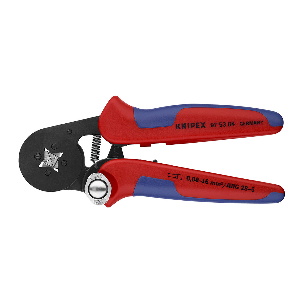 Knipex 97 53 04 - Automatické lisovacie kliešte pre dutinky s bočným prístupom s multi-komponentnými úchopmi leštené 180 mm