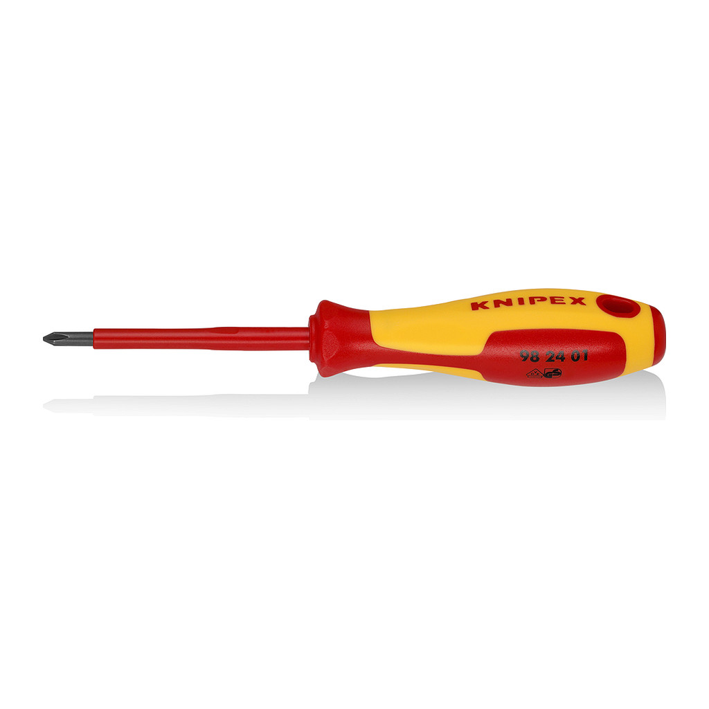 Knipex 98 24 01 - Skrutkovač pre skrutky s krížovou drážkou Phillips® izolovaná multi-komponentná rukoväť, VDE testovaná leštené 187 mm