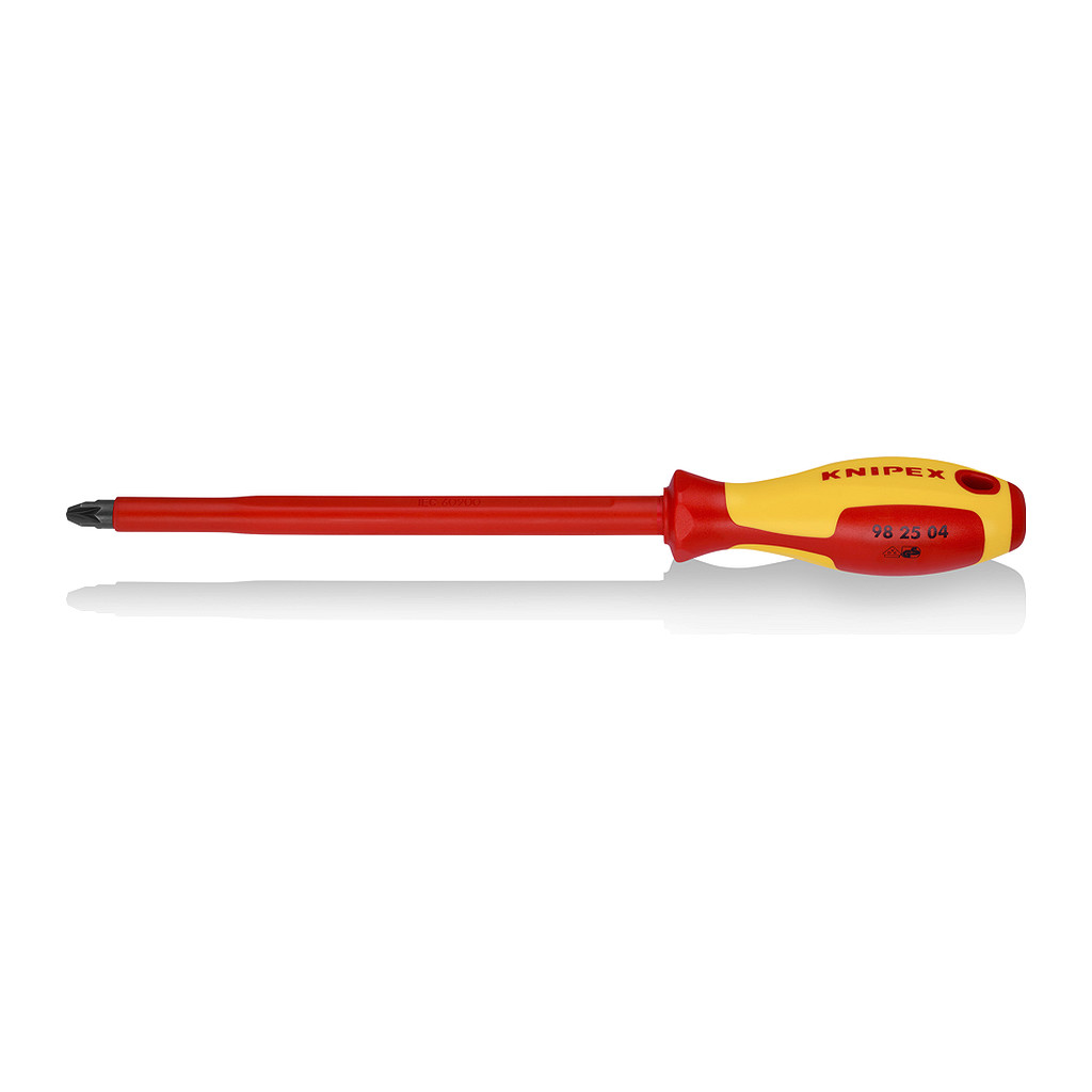 Knipex 98 25 04 - Skrutkovač pre skrutky s krížovou drážkou Pozidriv® izolovaná multi-komponentná rukoväť, VDE testovaná leštené 320 mm