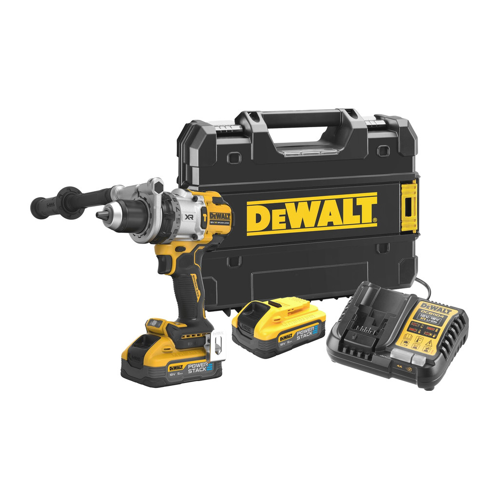 DeWALT DCD1007H2T - AKU vŕtačka/skrutkovač s príklepom, 18V XR PowerStack™, 2x AKU 5,0Ah, bezuhlíková