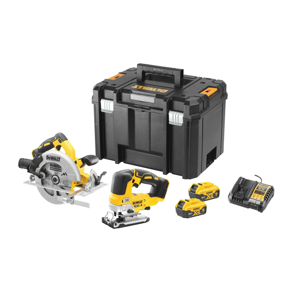 DeWALT DCK2012P2T - Kombo súprava AKU píla okružná DCS570 a priamočiara píla DCS334, 18V