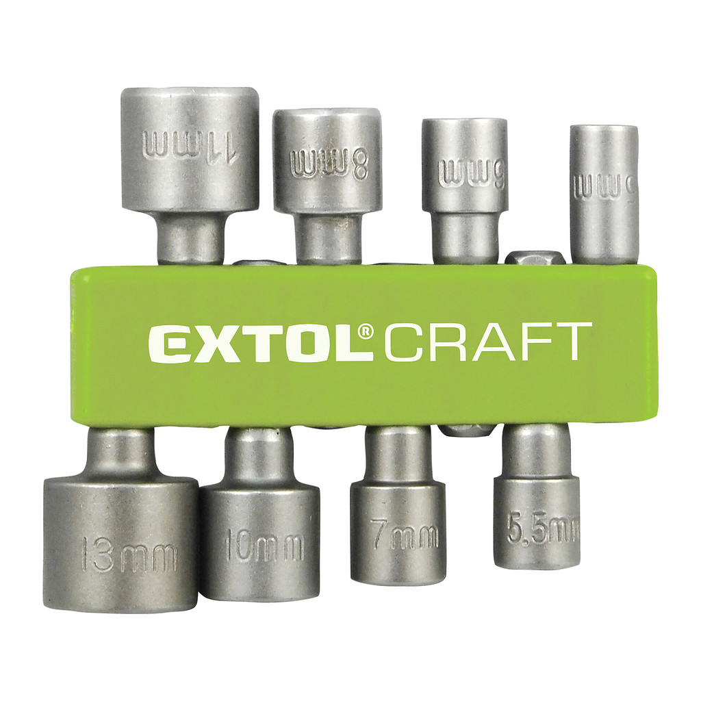 Extol Craft 10213 - Hlavice nástrčné so 6-hrannou stopkou 1/4“, 8-dielna sada