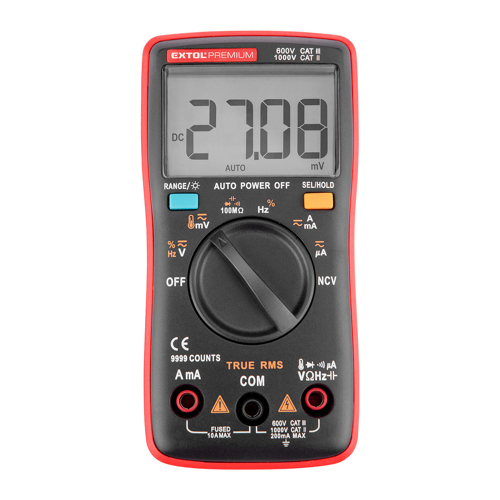 Extol Premium 8831254 - Multimeter digitálny s automatickou voľbou rozsahov,True RMS, max. 750V/1000V AC/DC